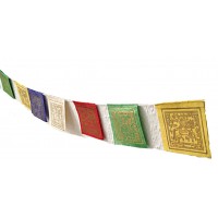 Tibetan, Hard Velvet, Best Quality, Horizontal, Door Prayer Flags (1 packet have 10 individual flags) - X Small Size