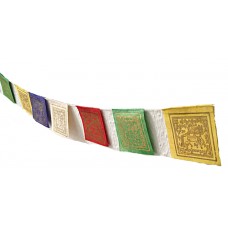 Tibetan, Hard Velvet, Best Quality, Horizontal, Door Prayer Flags (1 packet have 10 individual flags) - X Small Size