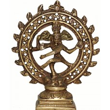 SHIVA NATARAJ - Best quality statue hand work in Nepal by Master Artist. Dim Yellow Color - Small Size