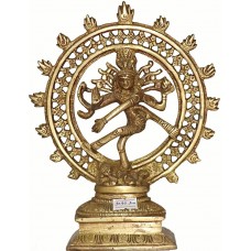 SHIVA NATARAJ - Best quality statue hand work in Nepal by Master Artist. Dim Yellow Color - Medium Size