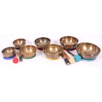 Harmonic Healing,  Musical Signing bowls SET, CHAKRA HEALING, TIBETAN SINGING BOWLS SET OF 7 NOTES -12.5-26.5 Cm Harmonic Healing,  Musical Signing bowls SET, CHAKRA HEALING, TIBETAN SINGING BOWLS SET OF 7 NOTES -12.5-26.5 Cm