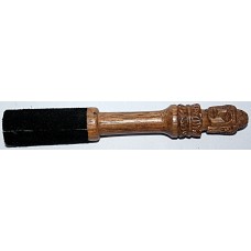 DESIGNED CARVED HANDLE (GOD HEADED) RINGER (Beater/Leather stick/Singing Bowl Stick) to play singing bowls essential - Medium Size