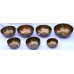 Harmonic Healing,  Musical Signing bowls SET, CHAKRA HEALING, TIBETAN SINGING BOWLS SET OF 7 NOTES -15.5-22.5 Cm