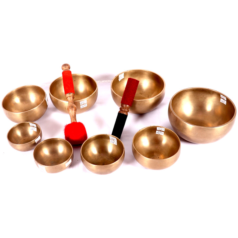 Harmonic Healing,  Musical Signing bowls SET, CHAKRA HEALING, TIBETAN SINGING BOWLS COMPLETE SET OF 7 NOTES/8 BOWLS - Medium Size