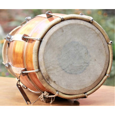 Dholak professional, Nepali/Indian rhythmic musical instrument, Medium Size - (21*26*45 cm, 8.2*10.2*17.7 inch app)