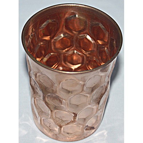 Copper (TAMA) GlASS - Hand work in Nepal, Pure Copper Water Glass to neutralize any type of water before drink - Small Size 