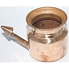 JAL NETI (pure copper) - Ayurvedic, yogic method to clean/unblock nose and mentain nasal hygen, to let vital energies flow from feet to head, to cure sinuses, face glowing treatment pot Jalneti - Medium Size
