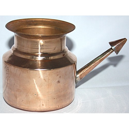 JAL NETI (pure copper) - Ayurvedic, yogic method to clean nose and mentain nasal hygen, to let vital energies flow from feet to head, to cure sinuses, face glowing treatment pot Jalneti - Small size