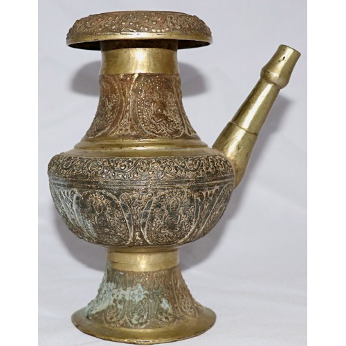 KARUWA, RARE NEPALI ANCIENT, TRADITIONAL, REAL ANTIQUE AND SPECIAL WATER DRINKING (Decoration, good look) POT/JUG WITH TAP - Medium Size