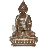 MEDECINE BUDDHA - Best quality statue hand work in Nepal by Master Artist. Silver and Brown Color - Large Size MEDECINE BUDDHA - Best quality statue hand work in Nepal by Master Artist. Silver and Brown Color - Large Size