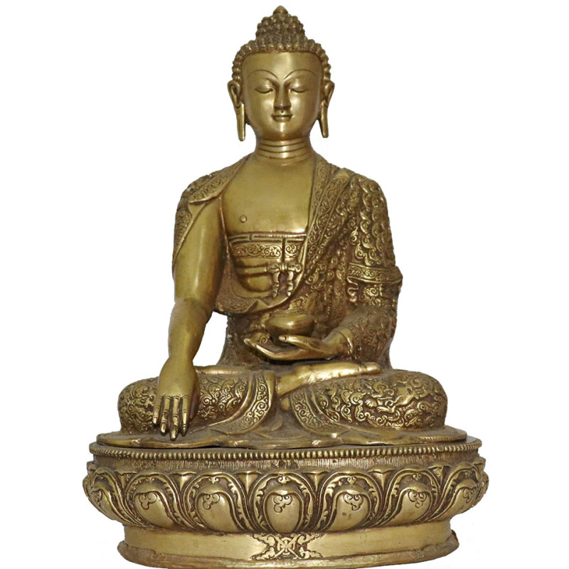MEDECINE BUDDHA -  Best quality statue hand work in Nepal by Master Artist. Shiny Yellow (Golden) Color - XX Large Size