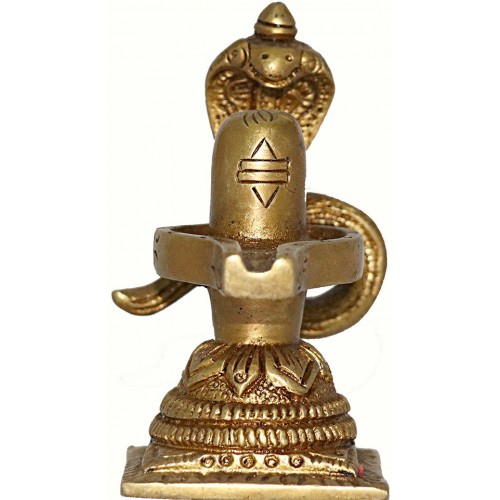 SHIVA LINGA (SHIVA LINGAM), Best quality statue hand work in Nepal by Master Artist. Shiny Yellow (Golden) Color - Small Size