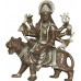 Durga (Devi/Shakti) - Principal form of the Goddess, also known as Devi and Shakti. Best quality statue hand work in Nepal Silver and Brown Mixed Color - Medium Size