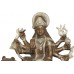 Durga (Devi/Shakti) - Principal form of the Goddess, also known as Devi and Shakti. Best quality statue hand work in Nepal Silver and Brown Mixed Color - Medium Size