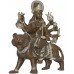 Durga (Devi/Shakti) - Principal form of the Goddess, also known as Devi and Shakti. Best quality statue hand work in Nepal Silver and Brown Mixed Color - Medium Size