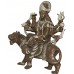 Durga (Devi/Shakti) - Principal form of the Goddess, also known as Devi and Shakti. Best quality statue hand work in Nepal Silver and Brown Mixed Color - Medium Size