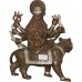 Durga (Devi/Shakti) - Principal form of the Goddess, also known as Devi and Shakti. Best quality statue hand work in Nepal Silver and Brown Mixed Color - Medium Size