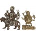 Durga (Devi/Shakti) - Principal form of the Goddess, also known as Devi and Shakti. Best quality statue hand work in Nepal Silver and Brown Mixed Color - Medium Size