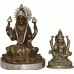 Lakshmi (Mahalakshmi) - The goddess of wealth, Super Fine Statue hand worked in Nepal, Silver and Brown Mix color - Medium Size