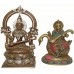 SARASHOWTI with stone and green metal, Best quality statue hand work in Nepal by Master Artist. Green, Red, Blue and Dim Yellow Mixed Color - Medium Size