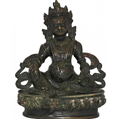 Kuber(Kubera), The Lord of wealth, hand worked in Nepal, Dark Brown color - Large Size