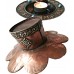 Incence Burner, Copper/Bronze, Lotus flower design, (also Candle burner) - Small Size