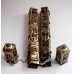 Incense stick keeping box (holder), Square Shape with nice decoration, Copper/Bronze - Medium Size