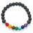 Chakra Braclet (Seven chakra stone and Black Lava Stone), Powerful Stones - 8 mm (app)
