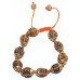 5 Faces Braclet very Speical Designed (knotted and Bronze metal plating) 10 Beads original from Nepal - Small size (12 mm)