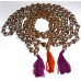 5 Faces Mala very Speical Designed (knotted and white metal plating)  (54 Beads  with 1 pcs guru beads) - Large size (12 mm)