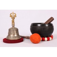 SAROS - Aluminium, Om Carved, Cast Moulded Singing Bowl - Extra Small Size SAROS - Aluminium, Om Carved, Cast Moulded Singing Bowl - Extra Small Size