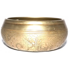 MEDITATION - Symphonic, Tibetan, Brass Etched Carved With Dice, Molded Singing Bowl - Extra Small Size