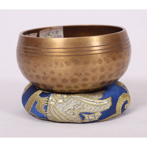 Earthday - Brass, Plain Hammered, Mantra Carved, Cast Moulded Singing Bowl - Extra Extra Small Size