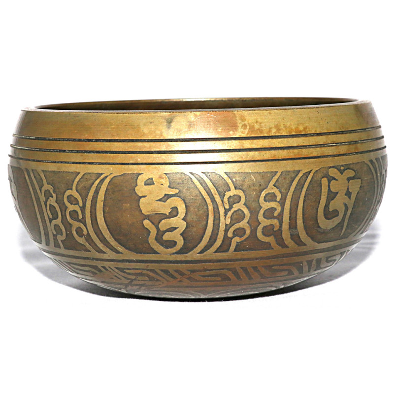 MEDITATION - Symphonic, Therapeutic, Healing, Tibetan, Bronze Etched, Molded Singing Bowl - Extra Small Size