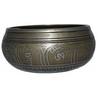 Universal Life - Symphonic, Bronze White Etched and Diced, Molded Singing Bowl - Extra Small Size  Universal Life - Symphonic, Bronze White Etched and Diced, Molded Singing Bowl - Extra Small Size