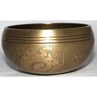 SATURN - Symphonic, Brass Carved, Flower of life, Molded Singing Bowl - Extra Small Size  SATURN - Symphonic, Brass Carved, Flower of life, Molded Singing Bowl - Extra Small Size