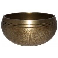 MEDITATION - Symphonic, Brass Carved, Buddha's eyes/Flower of life, Molded Singing Bowl - Extra Small Size  MEDITATION - Symphonic, Brass Carved, Buddha's eyes/Flower of life, Molded Singing Bowl - Extra Small Size