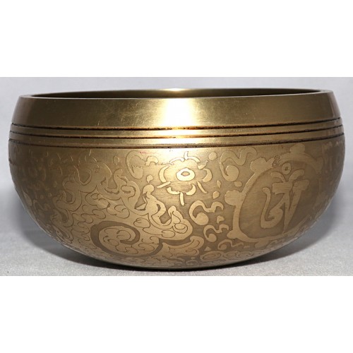 MARS - Planetary,  Brass Carved, Mantra/Flower of life, Molded Singing Bowl - Extra Small Size