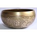 Hydrogen Delta - Symphonic,  Brass Carved, Double Bajra/Flower of life, Molded Singing Bowl - Extra Small Size