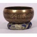 Alpha - Cast-moulded Brass Golden Etching Brown YinYang - Double Bajra/Mantra - Extra Small Size