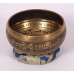 Alpha - Cast-moulded Brass Golden Etching Brown YinYang - Double Bajra/Mantra - Extra Small Size
