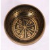 Alpha - Cast-moulded Brass Golden Etching Brown YinYang - Double Bajra/Mantra - Extra Small Size