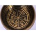 Alpha - Cast-moulded Brass Golden Etching Brown YinYang - Double Bajra/Mantra - Extra Small Size