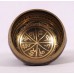 Alpha - Cast-moulded Brass Golden Etching Brown YinYang - Double Bajra/Mantra - Extra Small Size