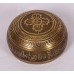 Alpha - Cast-moulded Brass Golden Etching Brown YinYang - Double Bajra/Mantra - Extra Small Size