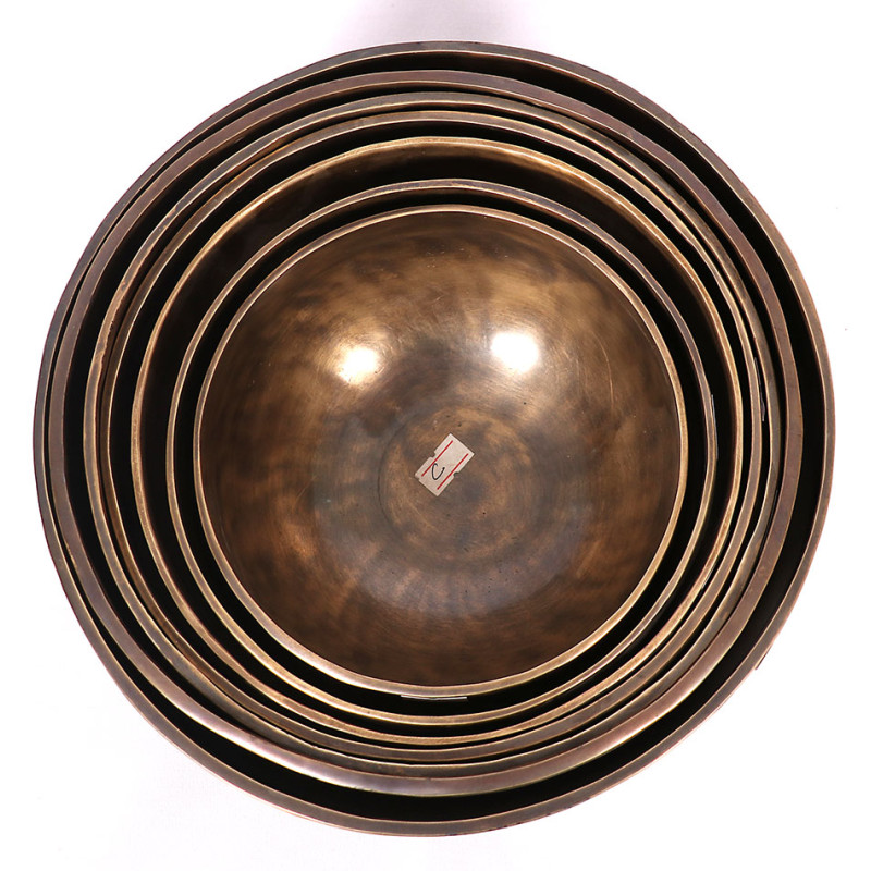 Harmonic Healing,  Musical Signing bowls SET, CHAKRA HEALING, TIBETAN SINGING BOWLS SET OF 7 NOTES -11.3-25.8 Cm