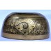 Moon Sidereal - Planetary, Therapeutic, Handmade, Jambati, Etching, Carving (Tibetan Symbol Shou / Fire Symbol), Singing Bowl - Small Size