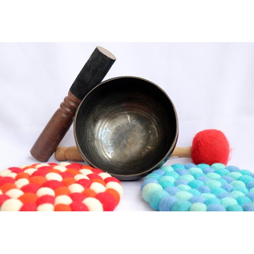 Platonic Year - Planetary, Therapeutic, Handmade, Nerabati, Etching, Carving (Om / Mantra), Singing Bowl - Extra Small Size
