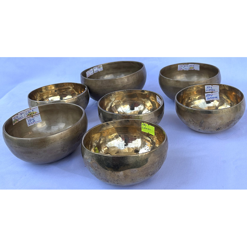 THERAPISTS AND HEALERS PRO. SET - Planetary Cosmic/Theraputic Sound Healing Travelling Set - CHT First level, Handmade with Seven Metals, Special Chakra Healing Set (Alpha, Om, Hopi,Platonic year, Venus, Jupiter, Earth day)