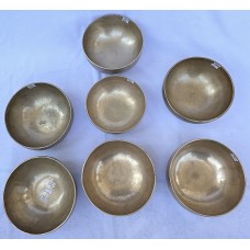 THERAPISTS AND HEALERS PRO. SET - Planetary Cosmic/Theraputic Sound Healing Travelling Set - CHT First level, 8 bowls, Handmade with Seven Metals, Special Chakra Healing Set (Alpha, Om, Hopi,Platonic year, Venus, Jupiter, Earth day)